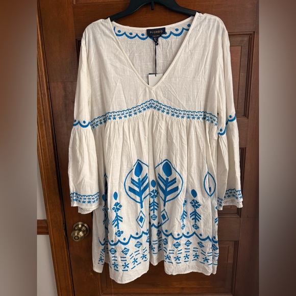 Piombo 100% Cotton Embroidered Mini Dress 🌊 - Picture 3 of 8